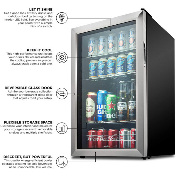Ivation 126 Can Freestanding Beverage Refrigerator & Reviews Wayfair